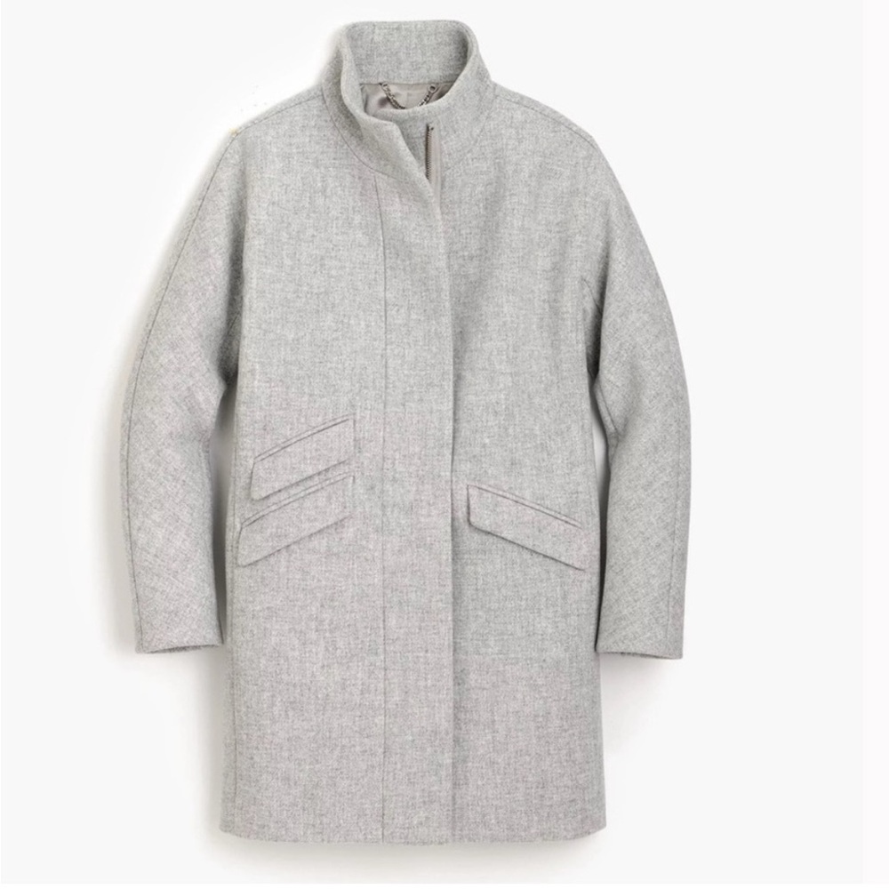 J Crew Sz 0 Nello Gori Italian Stadium Coat Gray Wool Blend